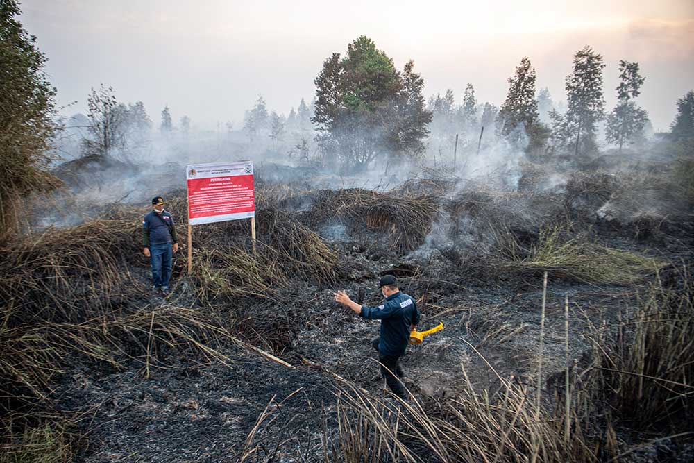  Penyegelan Lahan Yang Terbakar di OKI Sumatra Selatan