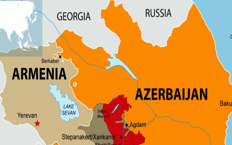 Peta wilayah Armenia dan Azerbaijan. Kedua negara berperang sejak 27 September 2020 di wilayah sengketa Nagorno-Karabakh./setav.org