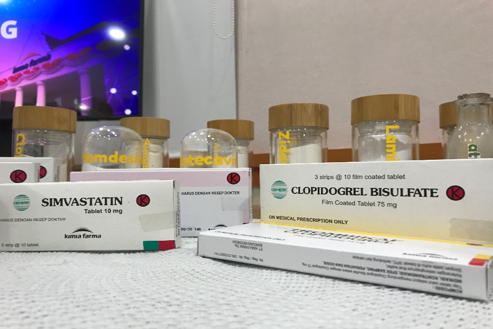 Sejumlah obat-obatan produksi Kimia Farma yang menggunakan BBO lokal di pabrik PT Kimia Farma Sungwun Pharmacopia (KFSP), Cikarang, Senin (3/10/2022)/Bisnis-Dewi Fadhilah Soemanagara.