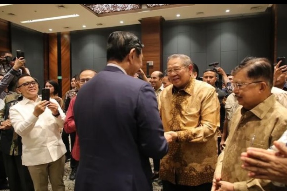Mantan Presiden RI Susilo Bambang Yudhoyono (SBY) dan mantan Wakil Presiden Jusuf Kalla (JK) menghadiri perayaan HUT ke-76 Luhut Pandjaitan pada Kamis (2892023)./Instagram @luhut.pandjaitan