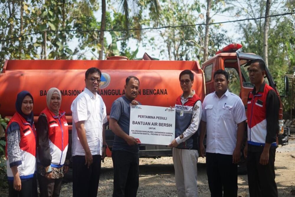  Pertamina Kirim Bantuan Air Bersih di Kalurahan Bangunjiwo Bantul