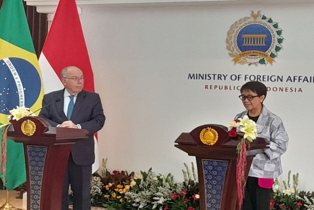  Bertemu Menlu Brasil, Menlu Retno Dorong Kerja Sama Perdagangan Bilateral