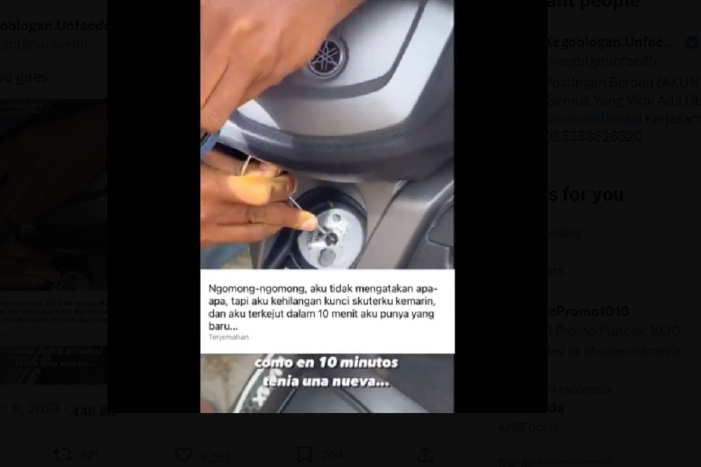 Pembalap Moto2 Alonso Lopez takjub dengan tukang duplikat kunci di Indonesia/Twitter.
