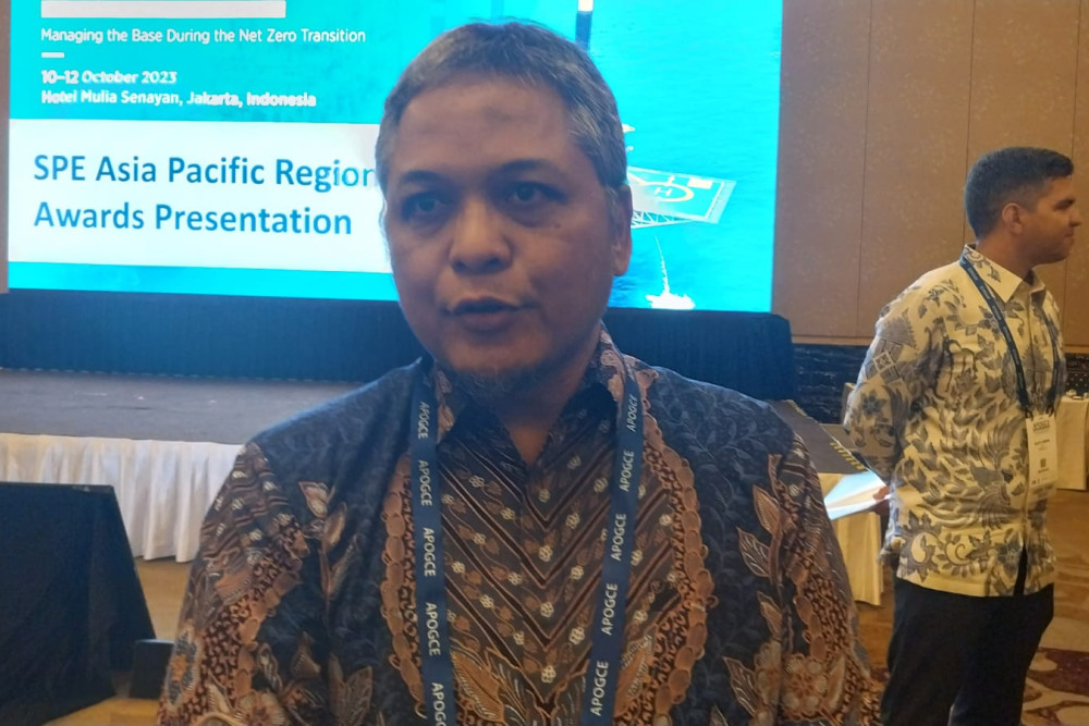 Direktur Pengembangan dan Produksi PT Pertamina Hulu Energi (PHE) Awang Lazuardi saat ditemui di Jakarta, Selasa (10/10/2023)/Bisnis-Nyoman Ary Wahyudi
