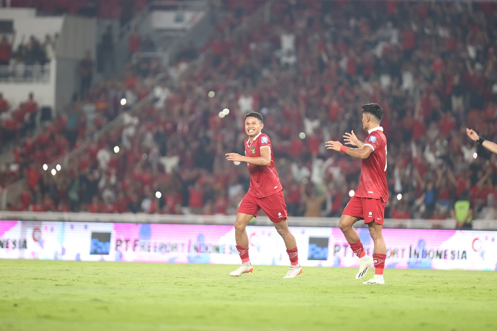 Dimas Drajad, penyerang timnas Indonesia, menjadi top skor Kualifikasi Piala Dunia 2026/PSSI.