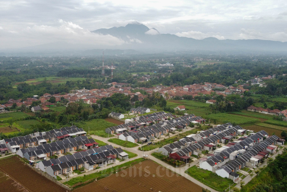 Foto aerial salah satu perumahan FLPP, Senin (6/1/2023). Bisnis/Himawan L Nugraha