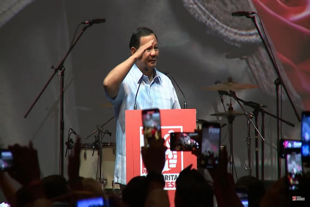  Gimik Prabowo Subianto Saat Hadiri Deklarasi PSI