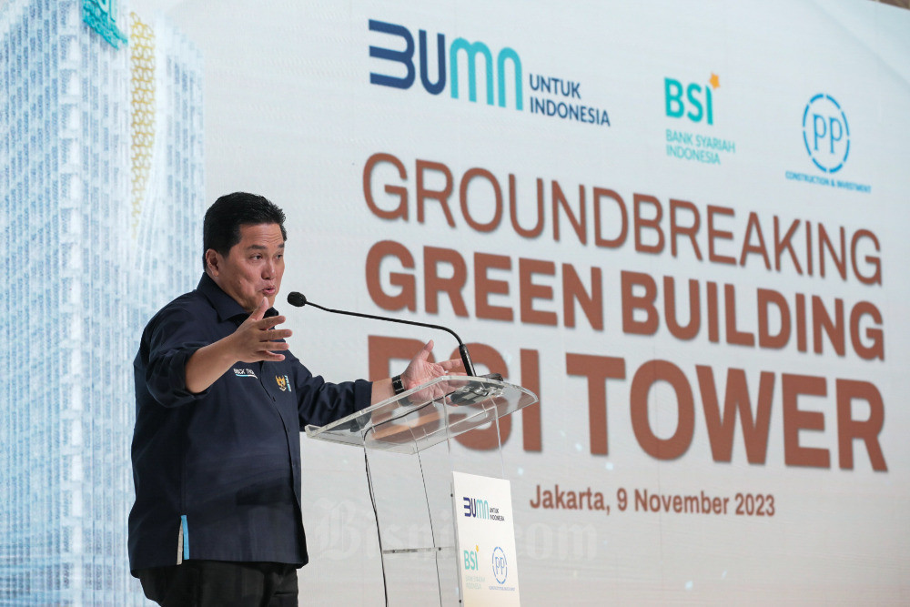 Erick Thohir Lakukan Peletakan Batu Pertama Pembangunan BSI Tower di Jakarta