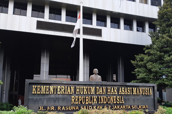 Gedung Kementerian Hukum dan Hak Asasi Manusia RI di Jakarta. -Bisnis.com/Samdysara Saragih