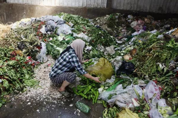 Ilustrasi makanan terbuang sia-sia./Reuters