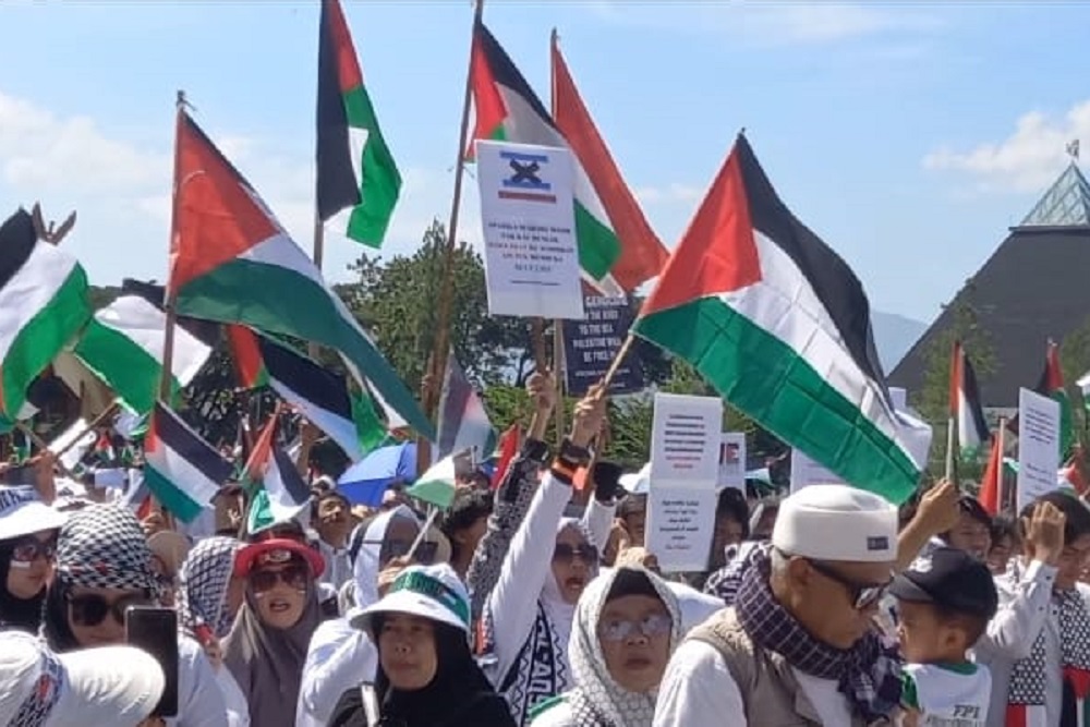 Ojol hingga Pejabat di Sumedang Gelar Aksi Bela Palestina, Raup Donasi Rp314 Juta