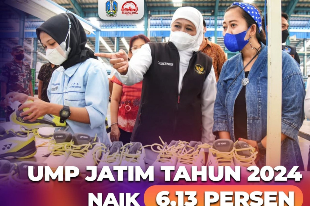  Tetapkan UMP Jatim Tahun 2024 Naik 6,13 Persen