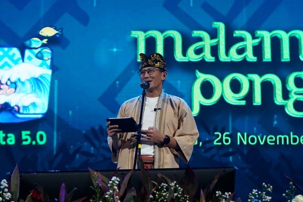Menteri Pariwisata dan Ekonomi Kreatif (Menparekraf) Sandiaga Salahuddin Uno dalam Malam Penghargaan KSW 5.0./ Dok. Kemenparekraf