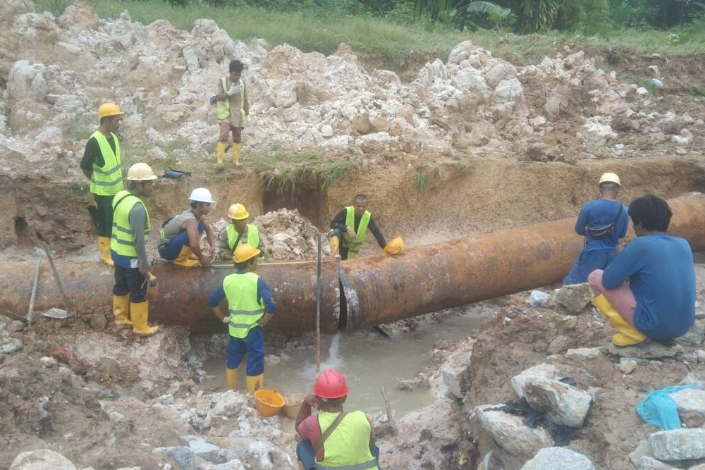  Hujan Deras Sebabkan Pipa Air Bersih di Batam Kembali Rusak