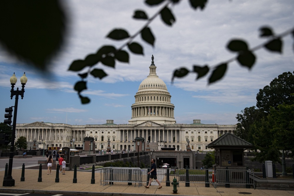 Ilustrasi Gedung Putih atau White House di Washington DC, AS. Ekonomi AS tercatat tumbuh 5,2% pada kuartal III/2023./ Bloomberg