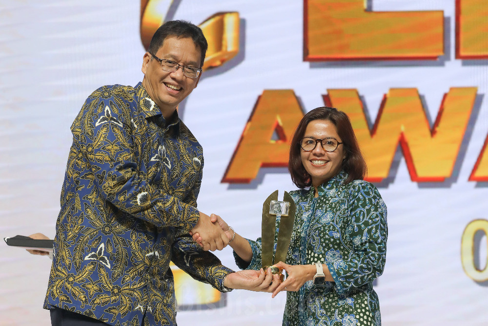  Bisnis Indonesia meraih LPS Awards 2023 Untuk Kategori Media Ekonomi Teraktif