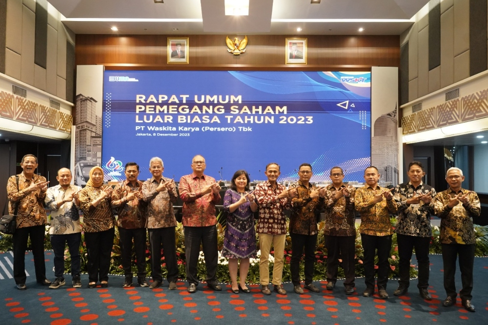 Rapat umum pemegang saham luar biasa (RUPSLB) pada Jumat (8/12/2023) mengesahkan jajaran komisaris dan direksi PT Waskita Karya (Persero) Tbk. (WSKT).