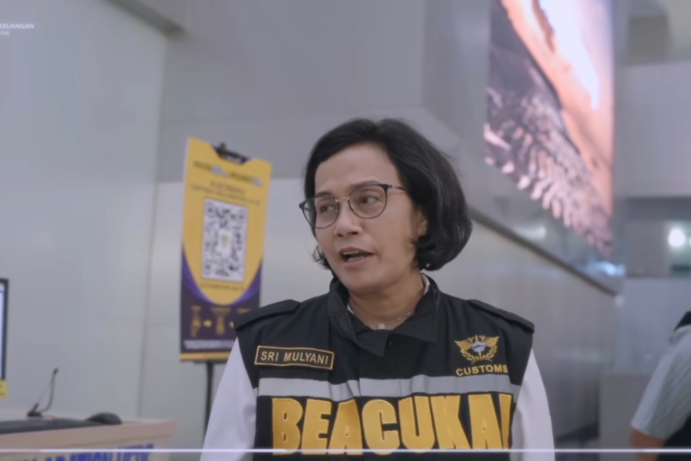 Menteri Keuangan (Menkeu) Sri Mulyani Indrawati pengecekan kesiapan layanan bea cukai di Bandara Internasional Soekarno Hatta, Tangerang, Banten, Minggu (9/4/2023). Dok Instagram @smindrawati