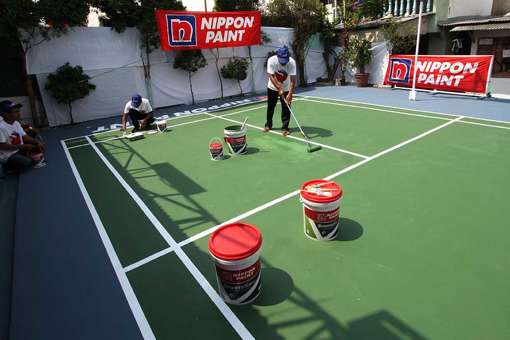  Kembali Dalam #Arenawarga, Nippon Paint Dan Vindes Sport Donasikan 1.380 Liter Cat Untuk Lapangan Bulu Tangkis