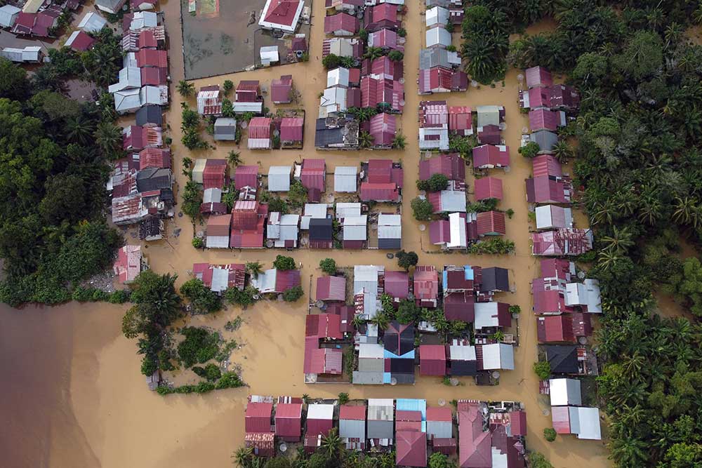  Sejumlah Wilayah di Aceh Terendam Banjir Luapan Sungai Krueng Meureubo dan Sungai Krueng Woyla