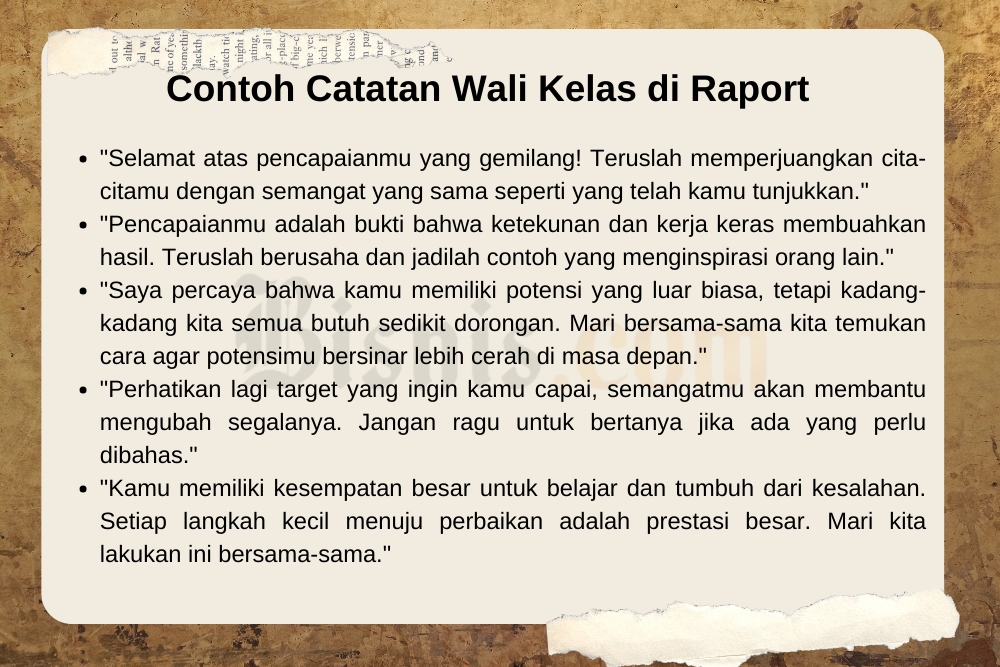 Contoh Catatan Wali Kelas di Raport /(Bisnis-Muhammad Rizky Nurawan)