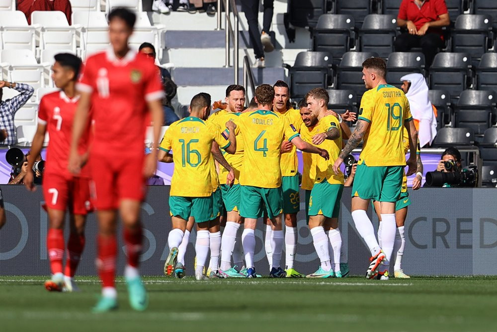 Timnas Australia melenggang ke babak perempat final Piala Asia 2023 setelah mengalahkan Indonesia di 16 besar. Hasil 16 Besar Piala Asia 2023 Lengkap, Jadwal, Daftar Tim ke Perempat Final/Reuters