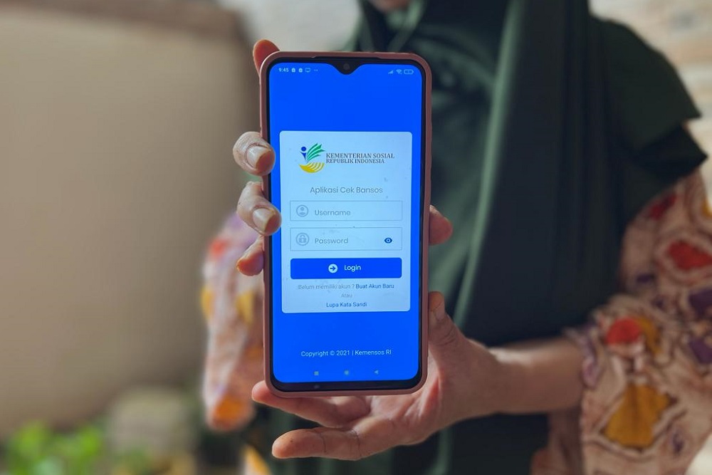 Tampilan aplikasi Cek Bansos untuk mengecek penerima BLT BBM Rp600.000/Bisnis-Feni Freycinetia Fitriani