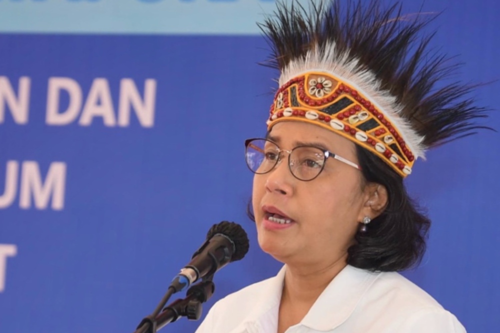 Menteri Keuangan (Menkeu) Sri Mulyani Indrawati saat meresmikan rumah susun negara (Rusunara) yang diperuntukan bagi jajaran Kementerian Keuangan yang bertempat di Jayapura hari ini, Kamis (01/02). Dok Kemenkeu RI