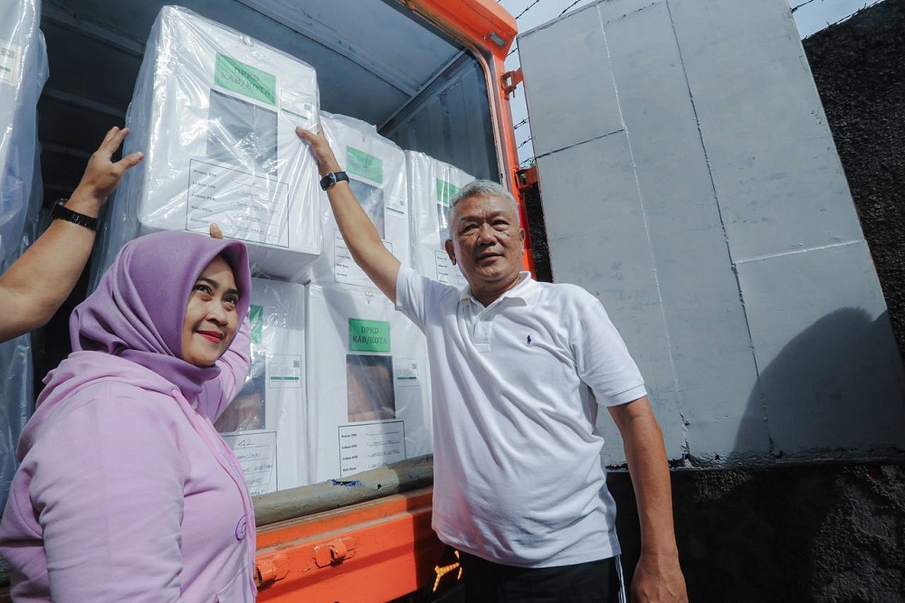 Logistik Pemilu akbar 14 Februari 2024 di Kota Bandung mulai didistribusikan.