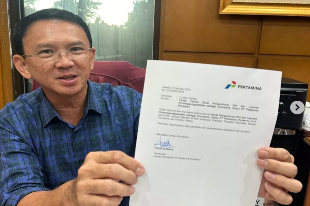 Basuki Tjahaja Purnama alias Ahok secara resmi mengumumkan mundur dari jabatan Komisaris Utama PT Pertamina (Persero). IG Basukibtp