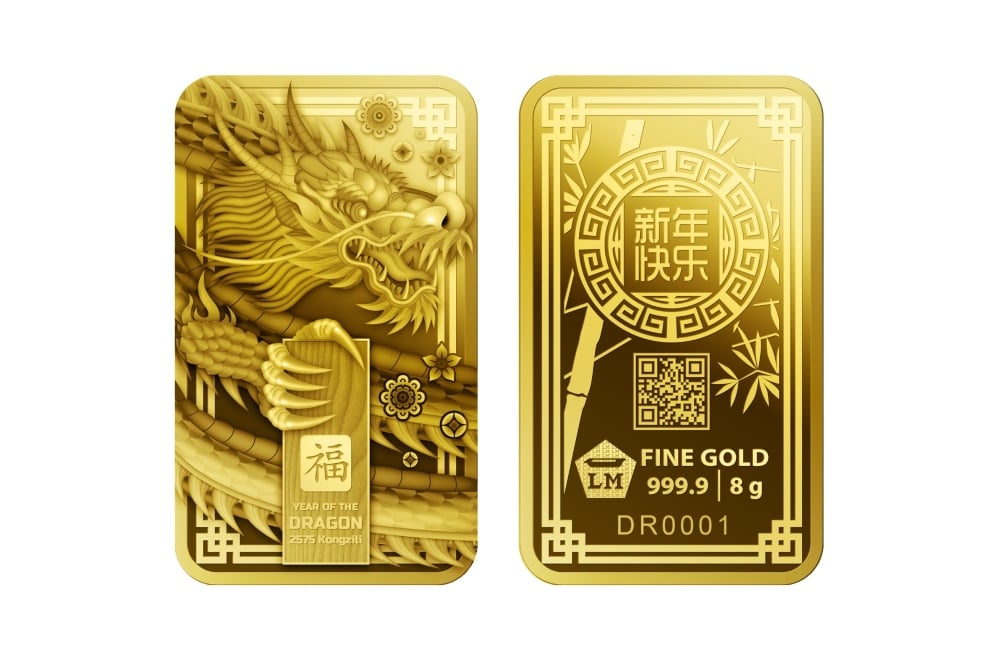 Antam meluncurkan emas batangan tematik seri Imlek tahun 2024 Masehi/2575 Kongzili dengan desain tiga dimensi (3D) shio naga.