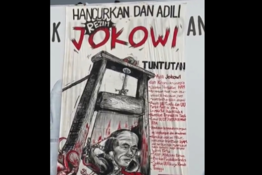  Gejayan Memanggil Jokowi, Mahasiswa Bentangkan Poster "Adili dan Tuntut"