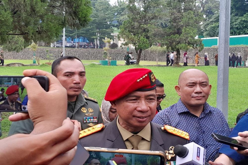 Panglima TNI Jenderal Agus Subiyanto menemui wartawan di TMP Kalibata, Jakarta Selatan pada Senin (4/12/2023). JIBI/Bisnis-Reyhan Fernanda Fajarihza
