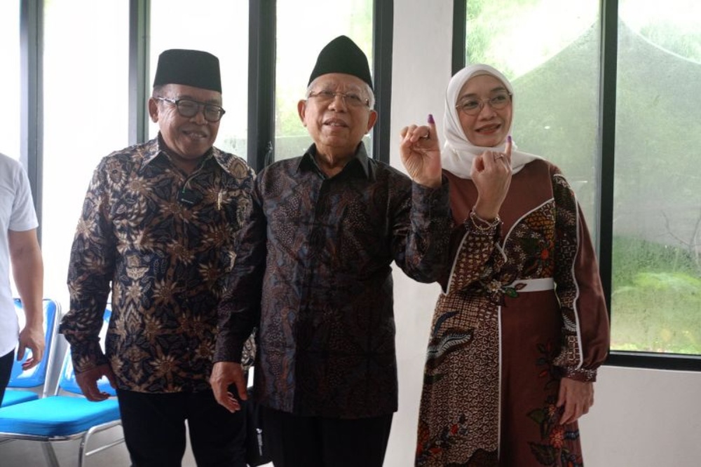  Usai Nyoblos, Ini Pesan Wapres Ma'ruf Amin untuk Presiden Terpilih