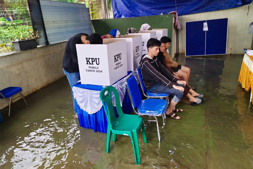  Banjir di Hari H Pilpres 2024, Warga Tetap Antusias Gunakan Hak Suara