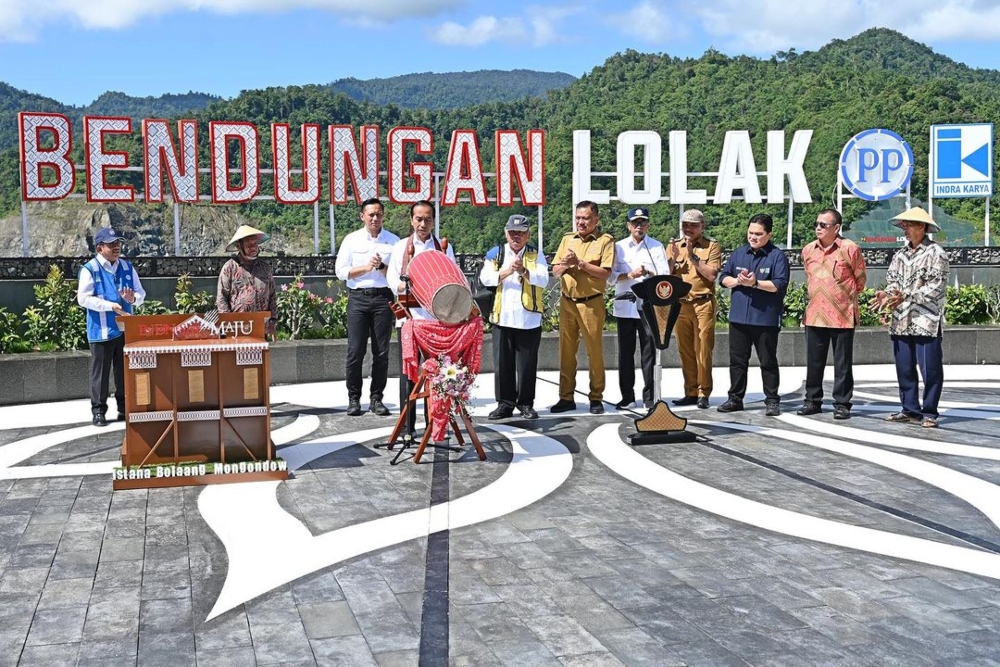  AHY Perdana Dampingi Jokowi Resmikan Bendungan Lolak di Sulut