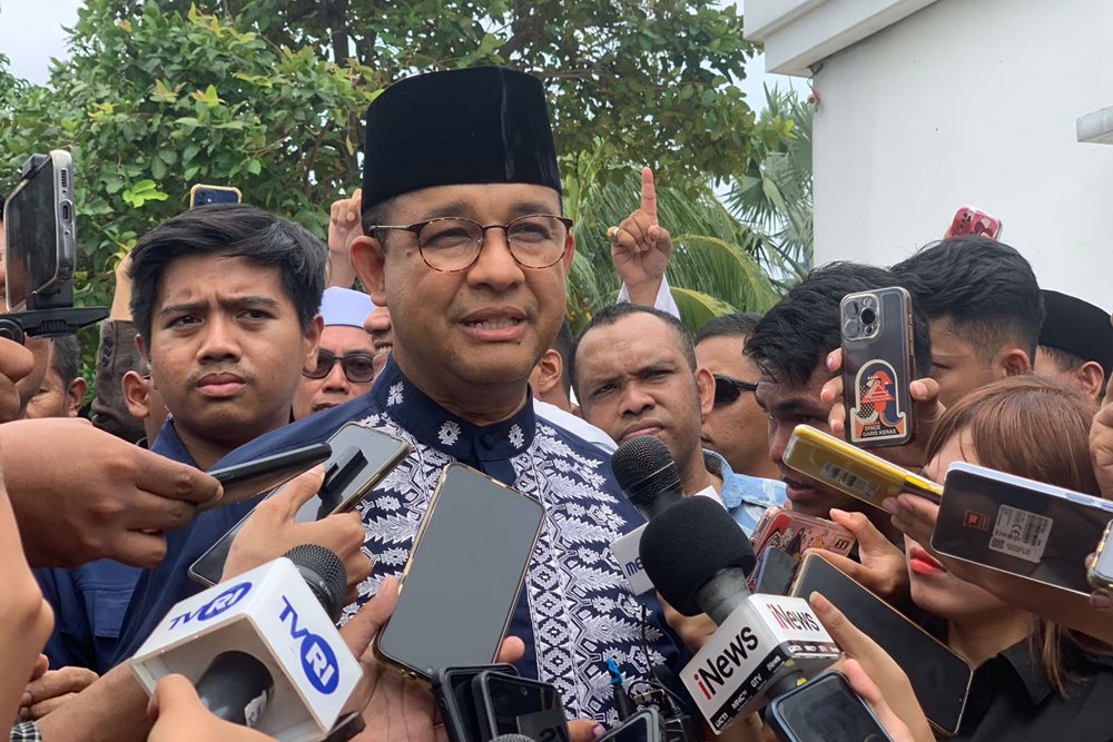 Anies Sentil Jokowi yang Bahas Makan Siang Gratis Prabowo-Gibran di Rapat Kabinet. Calon Presiden (Capres) nomor urut 01, Anies Baswedan/Bisnis-Lukman