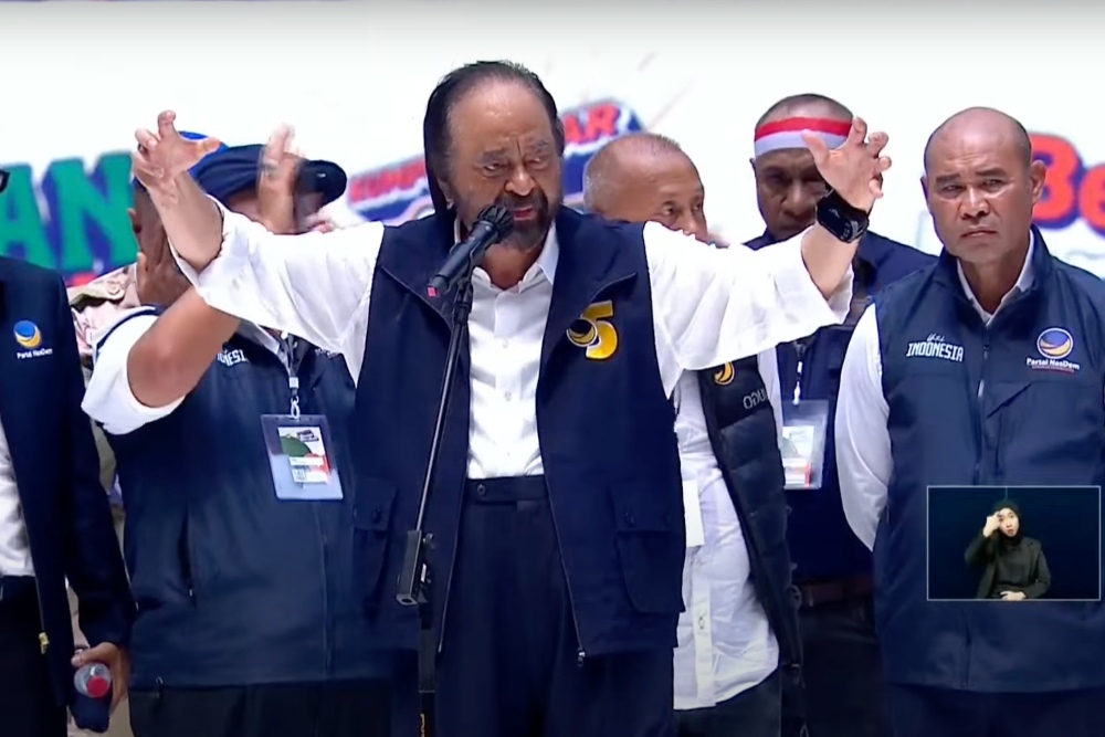 Nasdem Buka Peluang Koalisi Perubahan Dilanjutkan ke Pilkada DKI. Ketua Umum Partai Nasdem Surya Paloh saat kampanye akbar Anies-Muhaimin (AMIN) di Jakarta International Stadium (JIS), Sabtu (10/2/2024). Youtube Anies Baswedan