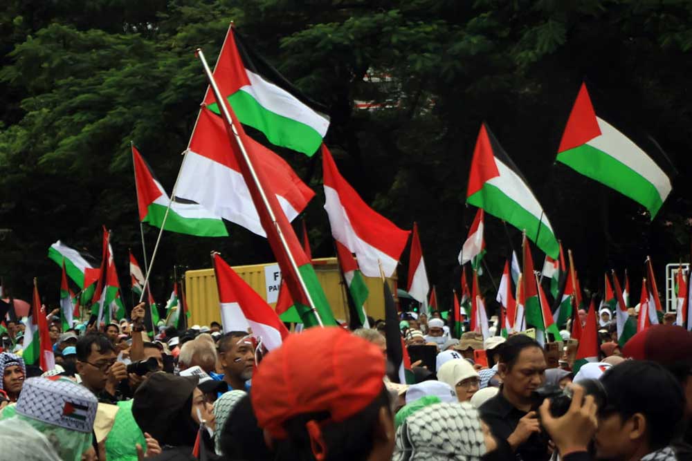  Aksi Soladaritas Palestina di Depan Kedutaan Amerika Serikat