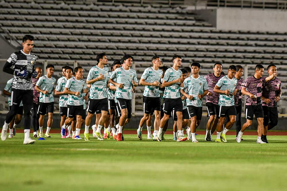  Timnas Indonesia Gelar Latihan Jelang Pertandingan Melawan Vietnam