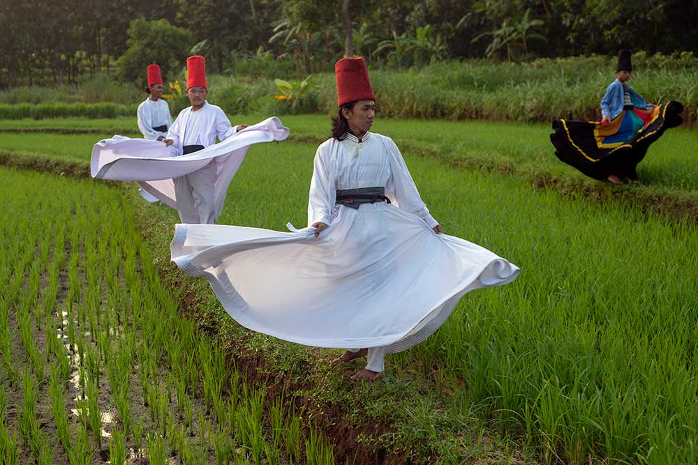  Santri di Boyolali Latihan Tarian Sufi Untuk Menenangkan Diri