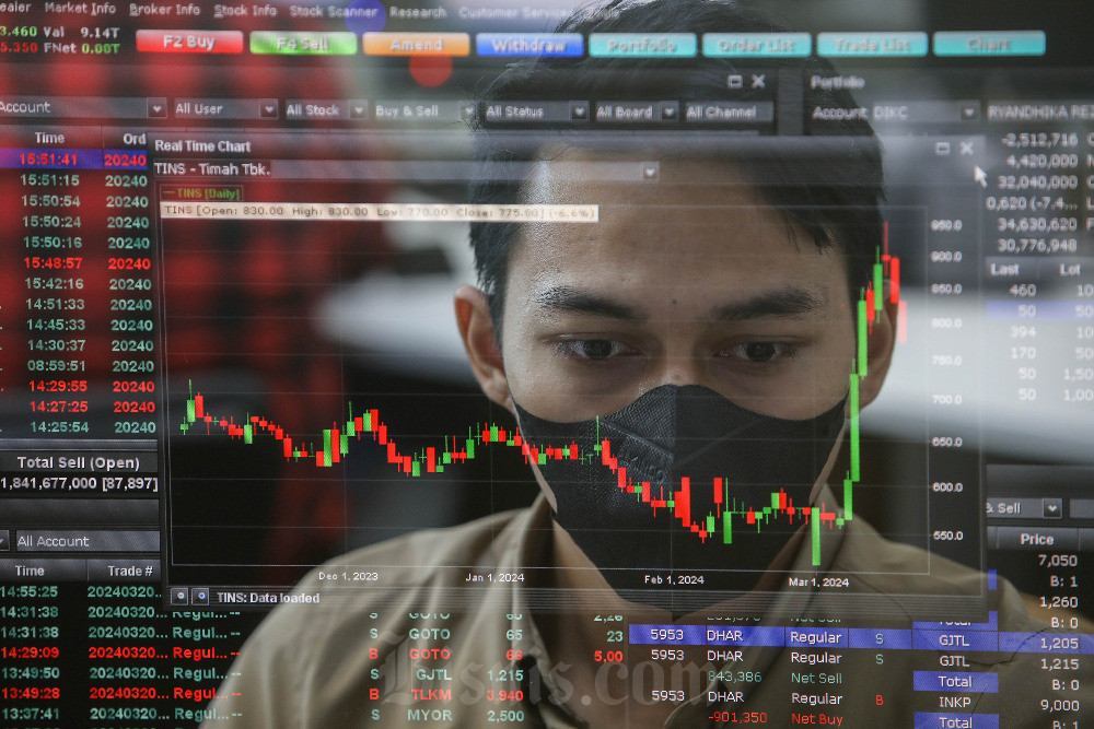 IHSG berisiko melanjutkan pelemahannya pada perdagangan hari ini Kamis, (4/4/2024). Saham ITMG, AALI hingga PTRO direkomendasikan RHB sekuritas pagi ini. Bisnis/Eusebio Chrysnamurti