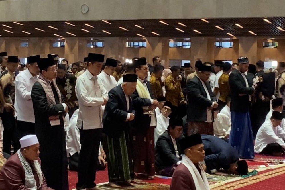  Presiden Jokowi dan Wapres Maruf Amin Tunaikan Salat Ied Bersama di Masjid Istiqlal