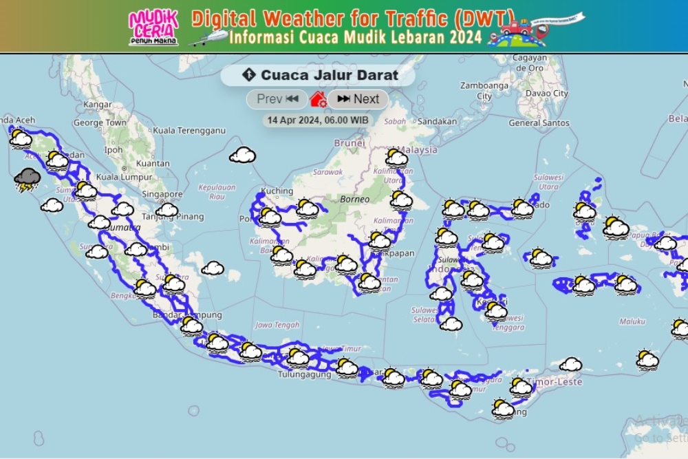  Arus Balik Lebaran 2024, Prakiraan Cuaca Jalur Darat Minggu (14/4) di Seluruh Indonesia