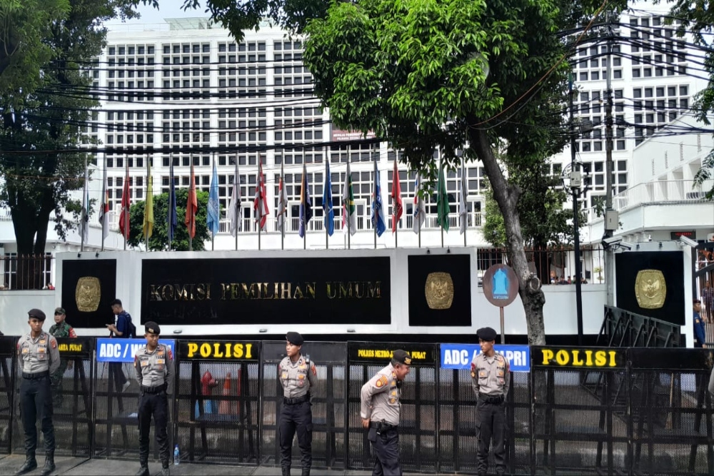  Suasana KPU Jelang Penetapan Prabowo-Gibran Presiden dan Wapres Terpilih