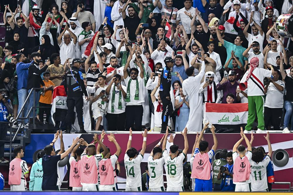 Timnas Irak U23 menghadapi Vietnam U23 di perempat final Piala Asia U23. Hasil Irak vs Vietnam U23, 27 April: Skor Masih Imbang di Akhir Babak Pertama/Reuters