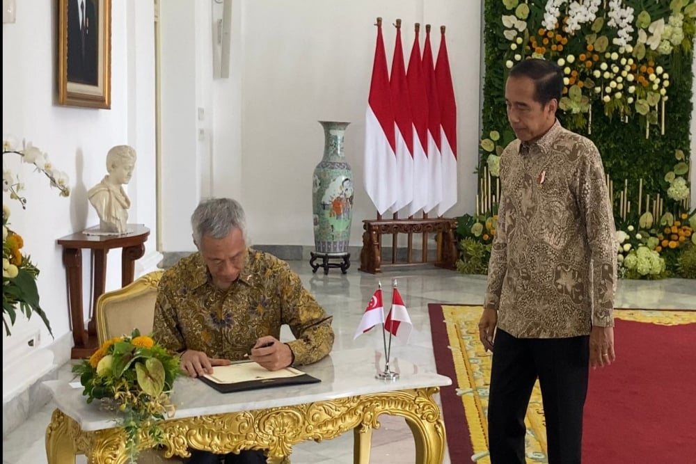 Jokowi Ditemani Prabowo Terima Kunjungan PM Singapura Lee Hsien di Istana Bogor