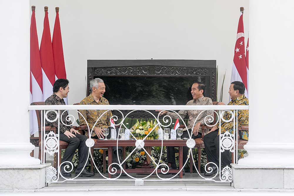  Presiden Joko Widodo Didampingi Prabowo Subianto Bertemu Dengan PM Singapura di Istana Bogor