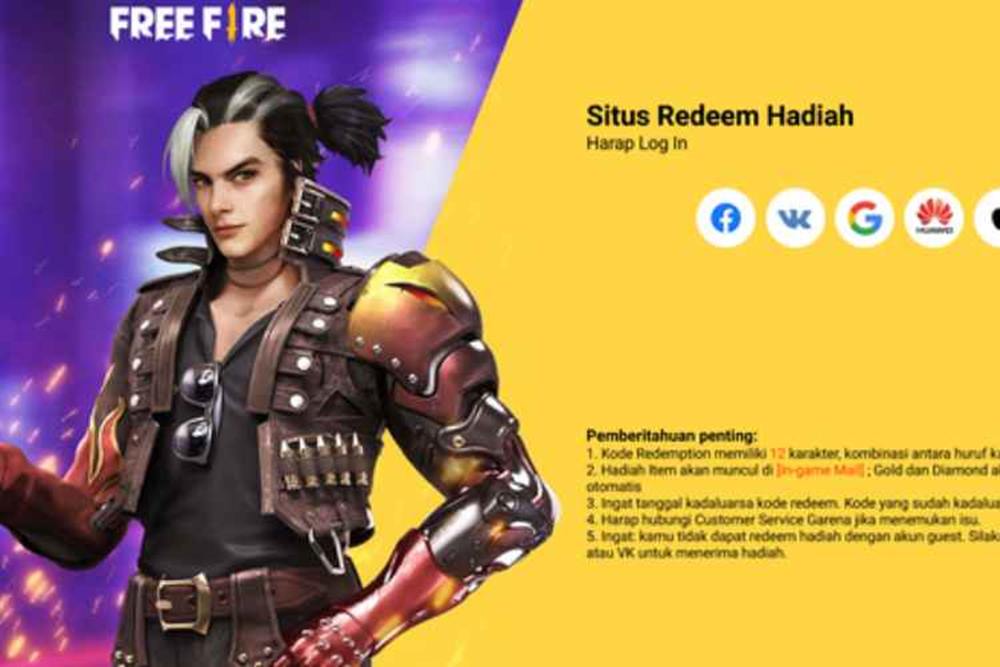 Situs redeem kode Free Fire dan FF Max kembali memberikan kode redeem, Kamis  6 Juni 2024. Terbaru, Ada Update Kode Redeem FF dan FF Max Kamis 6 Juni 2024/Garena
