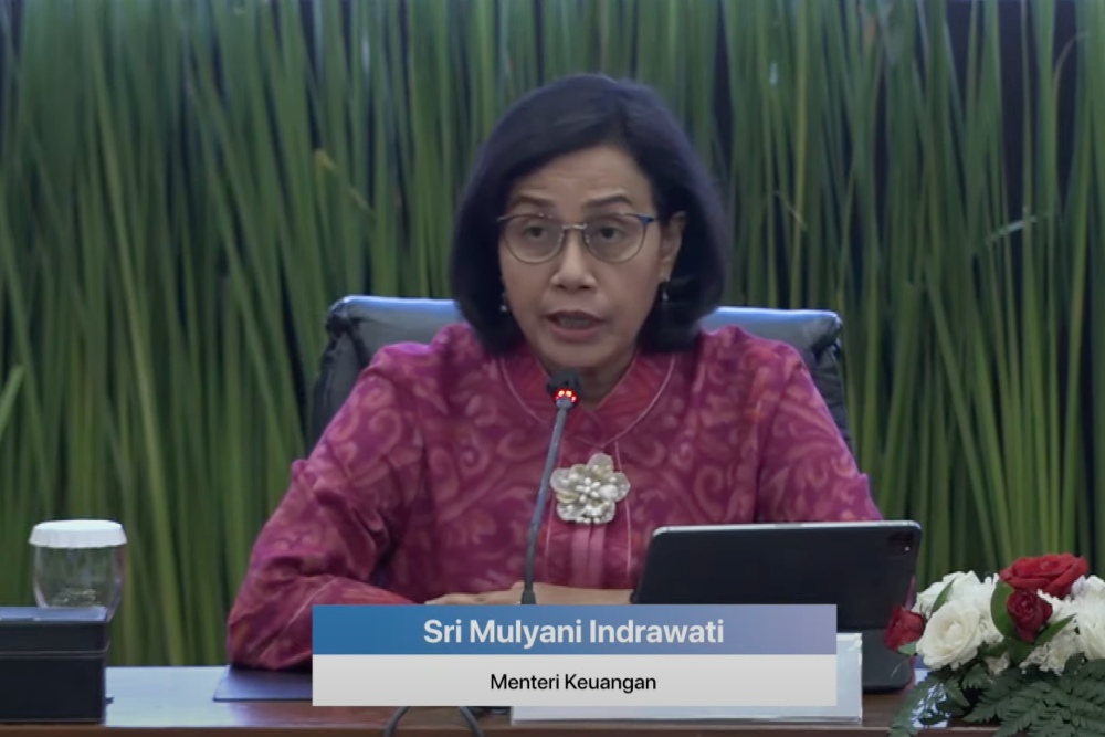 Menkeu Sri Mulyani dalam konferensi pers APBN Kita edisi April 2024 pada Senin (27/5/2024). Dok Kemenkeu RI